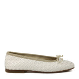 Ballerinas Shoes | Beige hand-woven calfskin leather