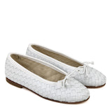 Ballerinas shoes | White woven calfskin leater