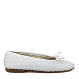 Ballerinas shoes | White woven calfskin leater