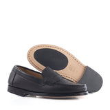 Penny Loafers in Black Calfskin Leather