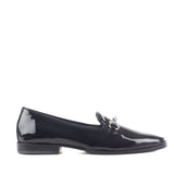 Slippers in Black Patent Leather