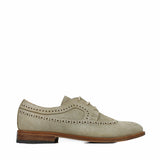 Brogue Shoes in Sand Suede Leather
