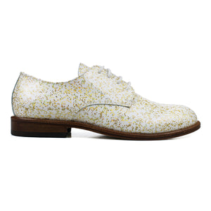 White Derby with gold glitter