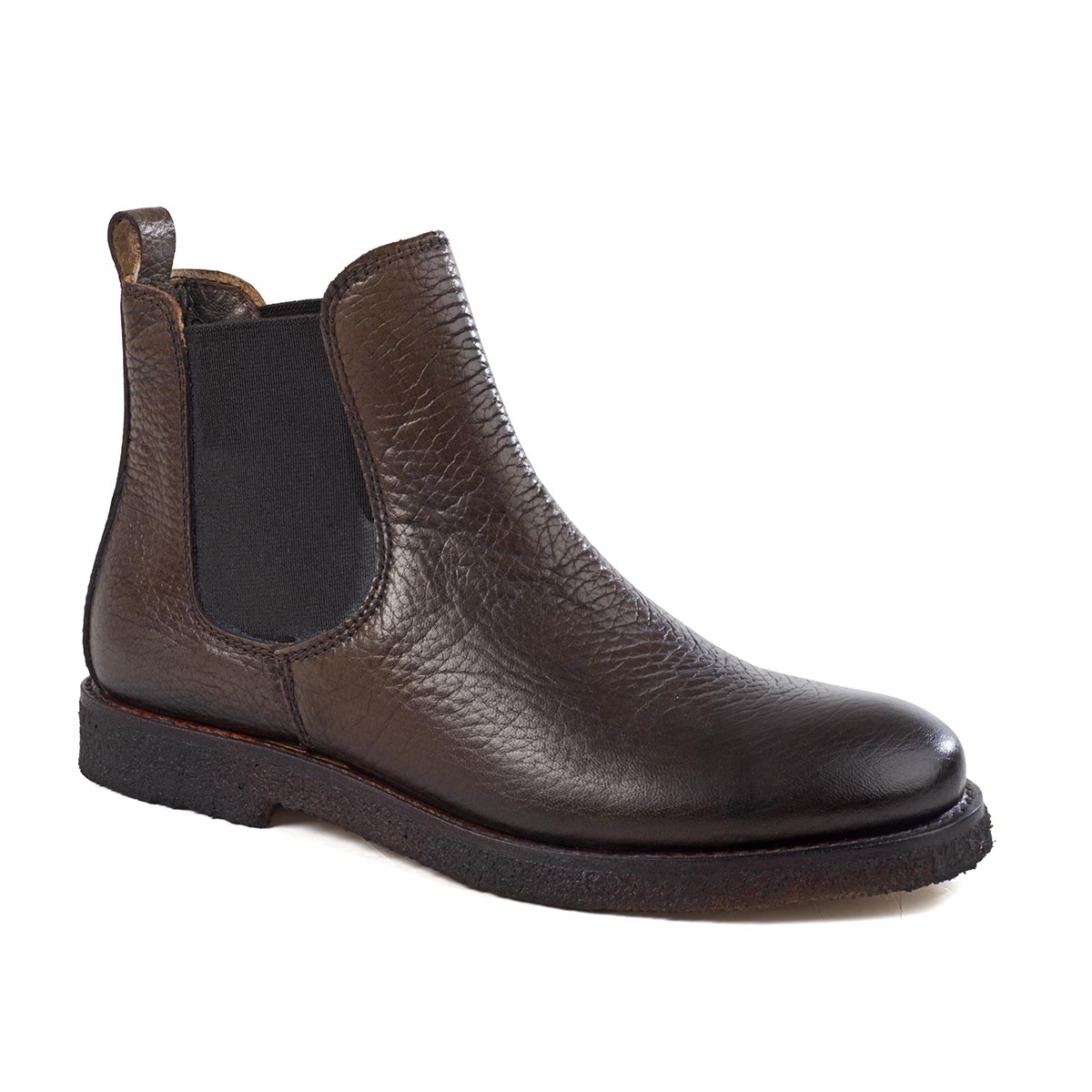 Chelsea boots in etain handmade color leather
