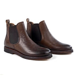 Chelsea boots in etain handmade color leather