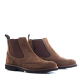 Chelsea boots in brown suede leather