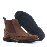 Chelsea boots in brown suede leather