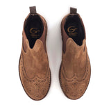 Chelsea boots in brown suede leather