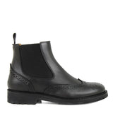 Stivaletto chelsea in pelle con fondo in gomma