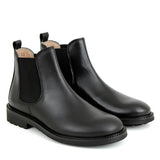 Black chelsea boot leather outsole