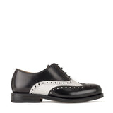 Goodyear-Welt Brogue Oxford in Black and White Calfskin