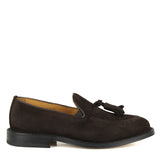 Mocassino in suede con nappine