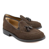 Dark brown moccasins with tassels Goodyear welt for kids