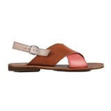 Sandals in pink/tan/beige leather