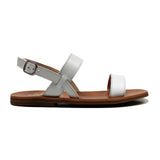 White sandals in calf leather