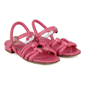 Sandal in pink nappa leather