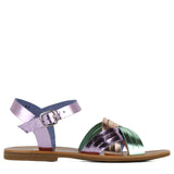 Sandali metalizzati tricolore