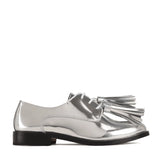 Derby with Tassel in Silver Calfskin Leather