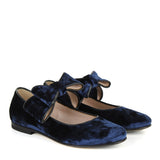 Ballerina in Blue Velvet Leather with Bow