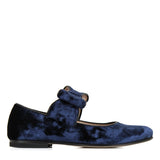 Ballerina in Blue Velvet Leather with Bow
