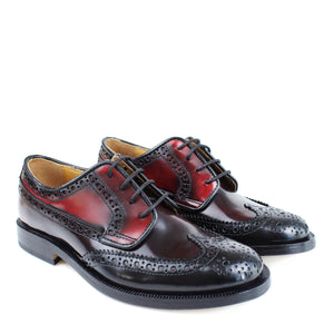 Brogue Derby in brushed leather