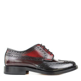 Derby Brogue in Bordeaux Polished Calfskin Leather
