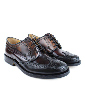 Brogue Derby in brushed leather