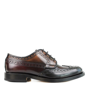 Brogue Derby in brushed leather