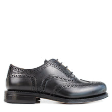 Load image into Gallery viewer, Brogue Derby in calf black leather
