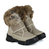 Doposci con pelliccia e velcro
