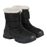Après-ski with Zip in Black Calfskin and Fabric Leather