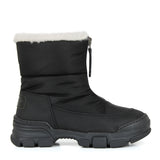 Après-ski with Zip in Black Calfskin and Fabric Leather