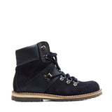 Hiking Boots in Blue Calfskin and Suede Leather
