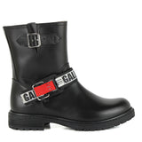 Biker in Black Calfskin Leather with Logo