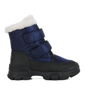 Mountain Boots in black rubber and blu technical materials with velcro