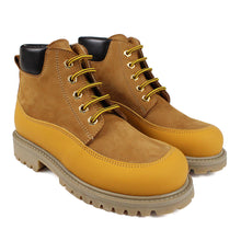 Load image into Gallery viewer, Ankle boots with yellow and dark brown calfskin details
