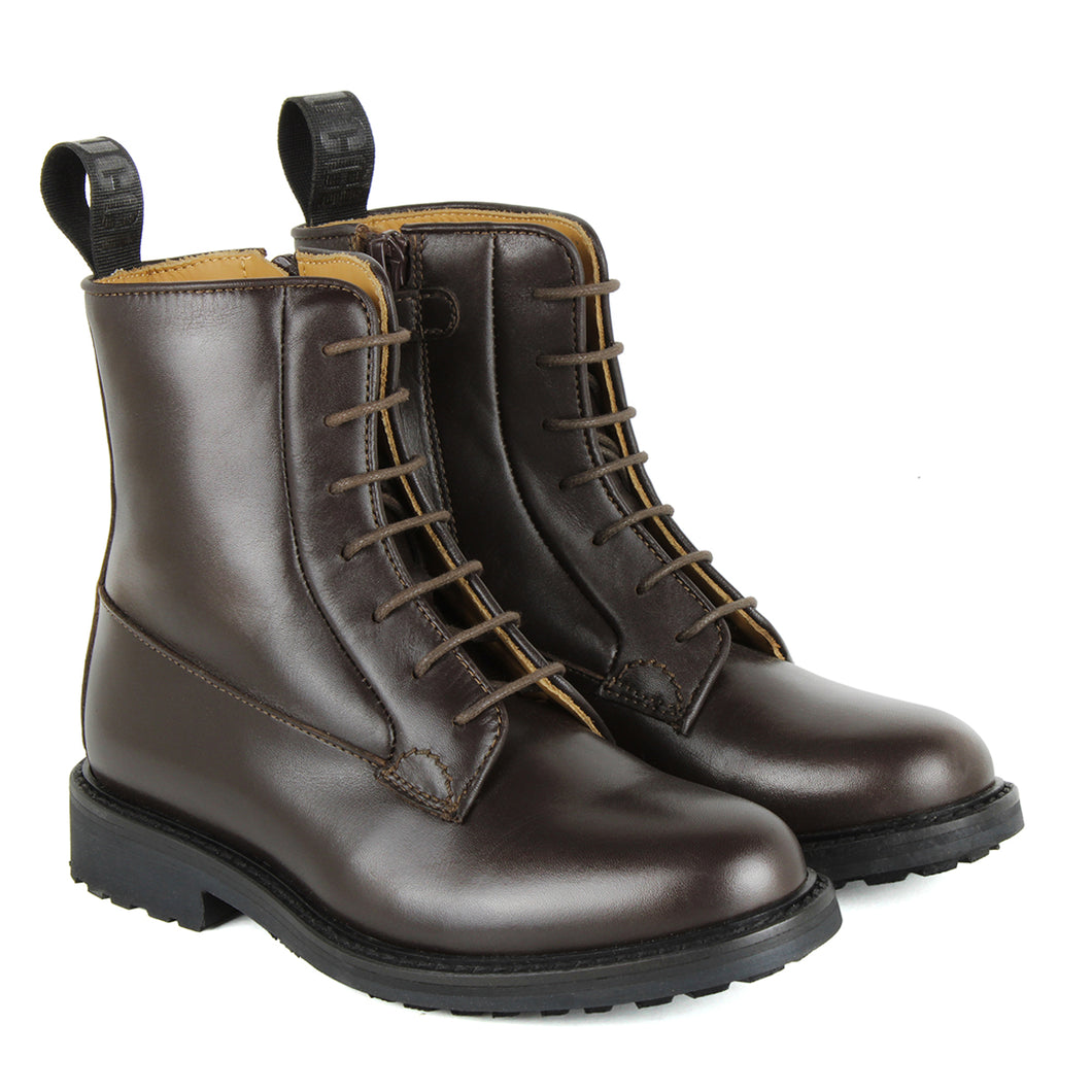 Ankle boot in dark brown calfskin