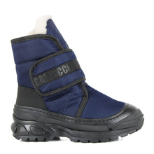 Load image into Gallery viewer, Mountain Boots in black rubber and blu technical materials with velcro
