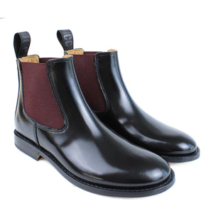 Chelsea boot in black leather abrasivato