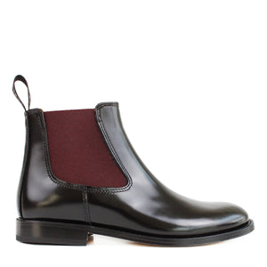 Chelsea boot in black leather abrasivato