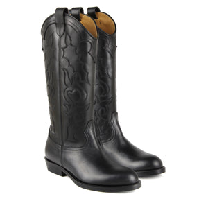 High Top Texan Boots in black calf