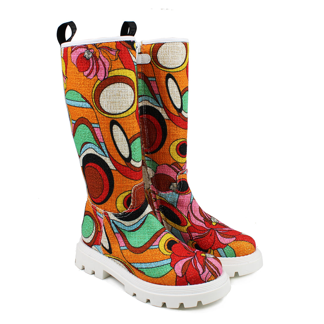 Boots in fantasy fabric multicolor