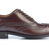 1206 Rossano Oxford Brogue Calfskin Leather Dark Brown