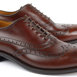 1206 Rossano Oxford Brogue Calfskin Leather Dark Brown