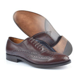 1206 Rossano Oxford Brogue Calfskin Leather Dark Brown