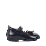 Ballerinas in Blue Calfskin Leather with fringe
