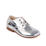 Laced Derby in Silver Calfskin Leather
