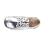 Laced Derby in Silver Calfskin Leather