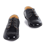 Laced Derby in Black patent leather