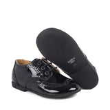 Laced Derby in Black patent leather